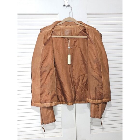 NWT Max Studio Women's Camel/Brown Faux Leather Jacket Size XL 089 - Picture 11 of 13